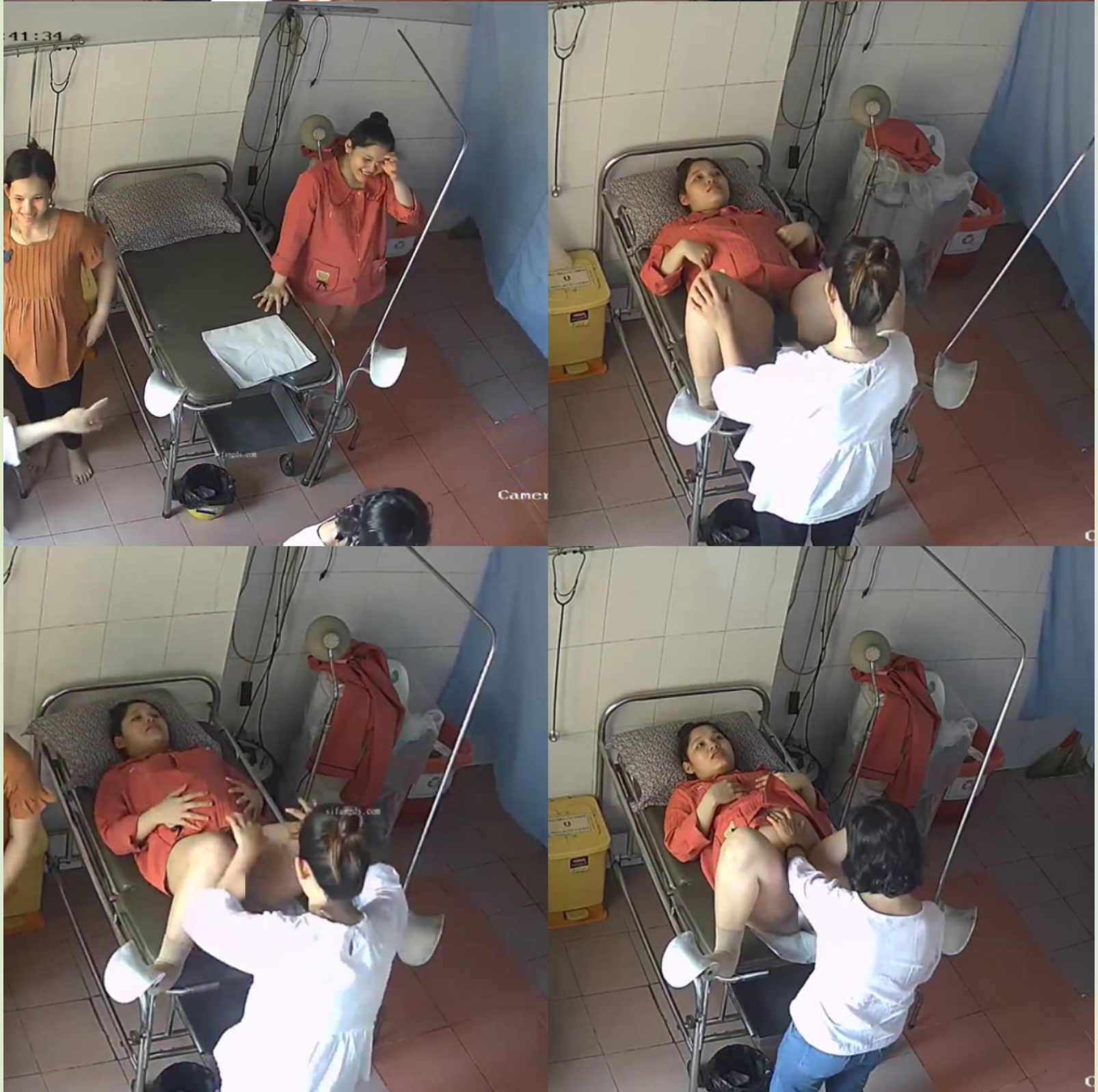 ❤️黑客破解乡镇卫生院妇产科监控摄像头偷拍❤️孕妇这的医生牛叉穿着便衣就敢手术