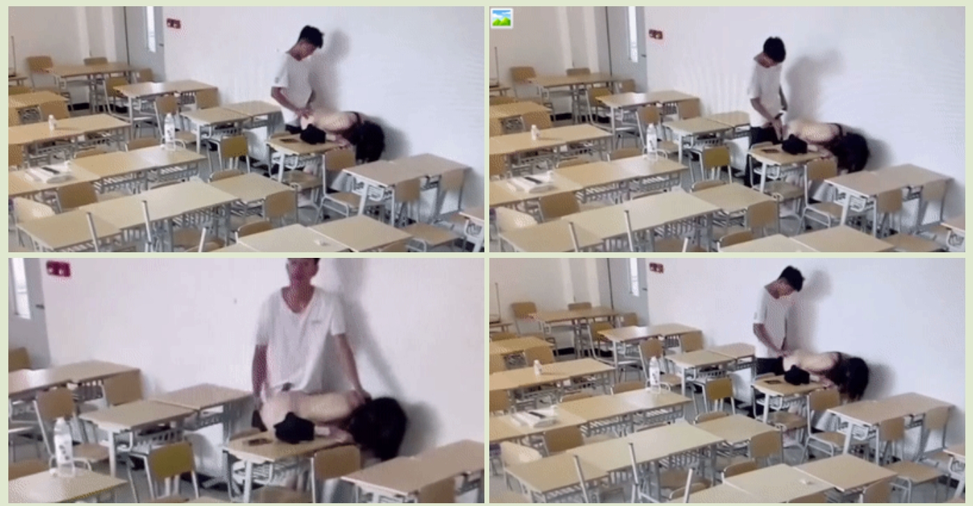 【门事件】某大学情侣趁教室无人来一炮❤️艹逼抠逼舔逼一应俱全，男的太会玩了！