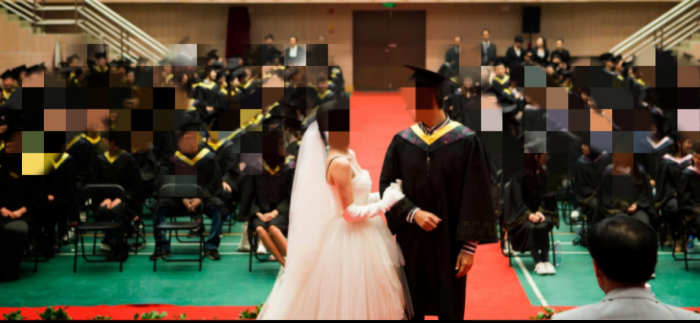 婚礼前夜，新娘穿婚纱求S调教，丈夫尾随发现