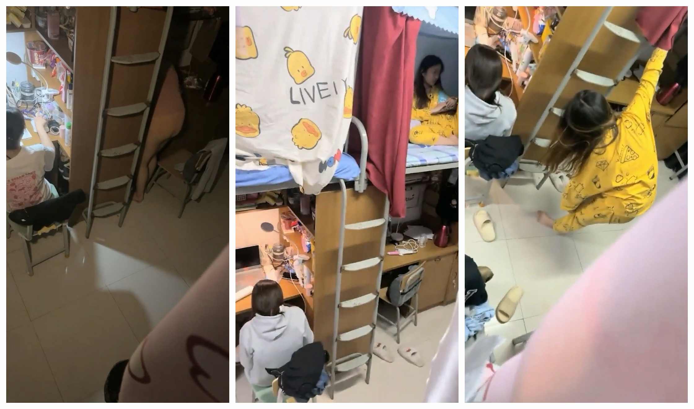 【大学女生宿舍】甜美邻家小妹沉浸式一边和舍友聊天一边偷拍她们的春光 极品粉嫩逼